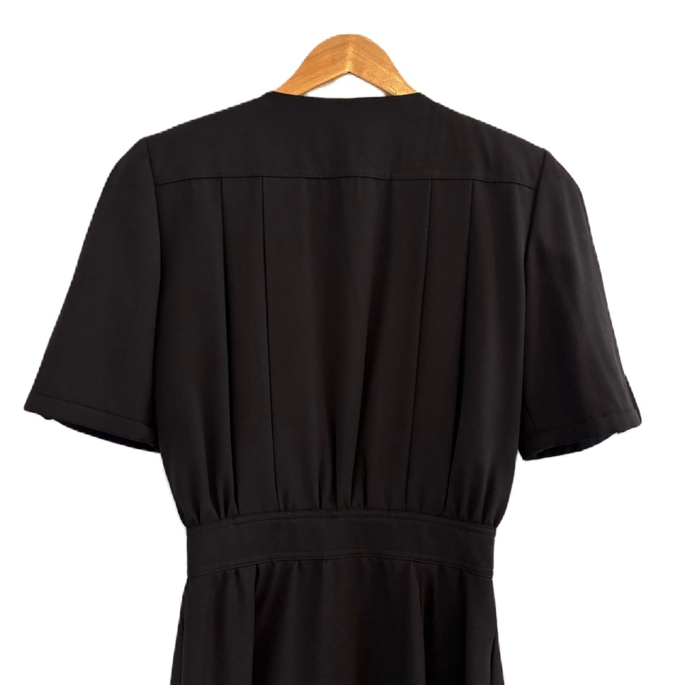 Vintage 90’s Valentino Double Breasted Wool Black Dress Size 40 - Picture 4 of 7